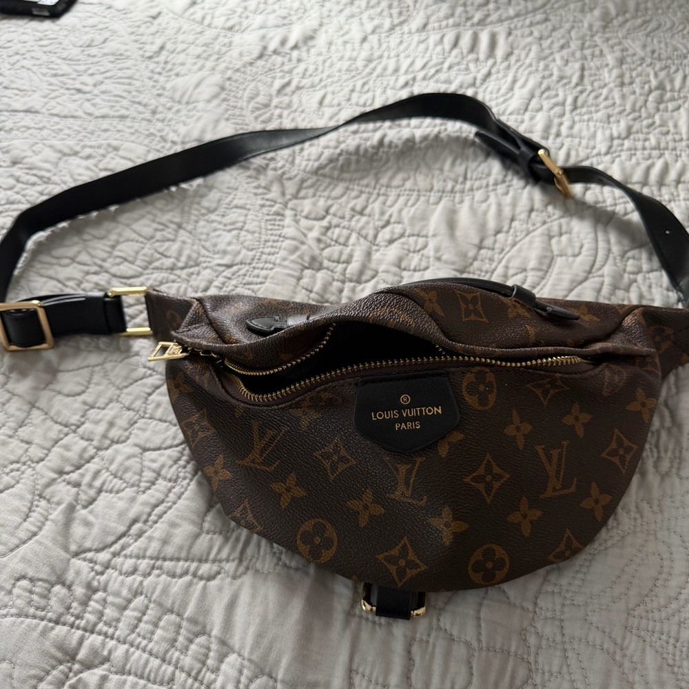Brown monogram L V Belt Bag